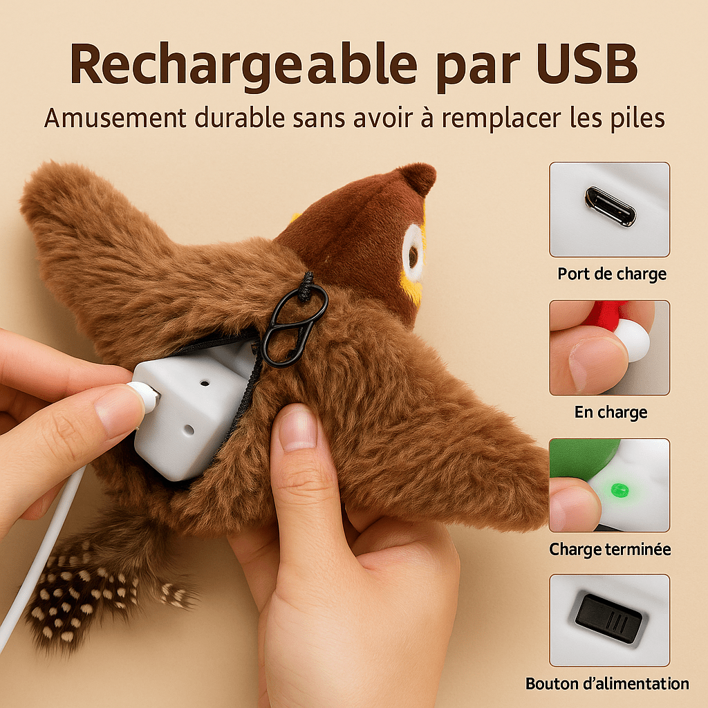 Furry Bird - Jouet interactif pour chats